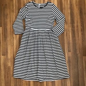 black and white striped dress.